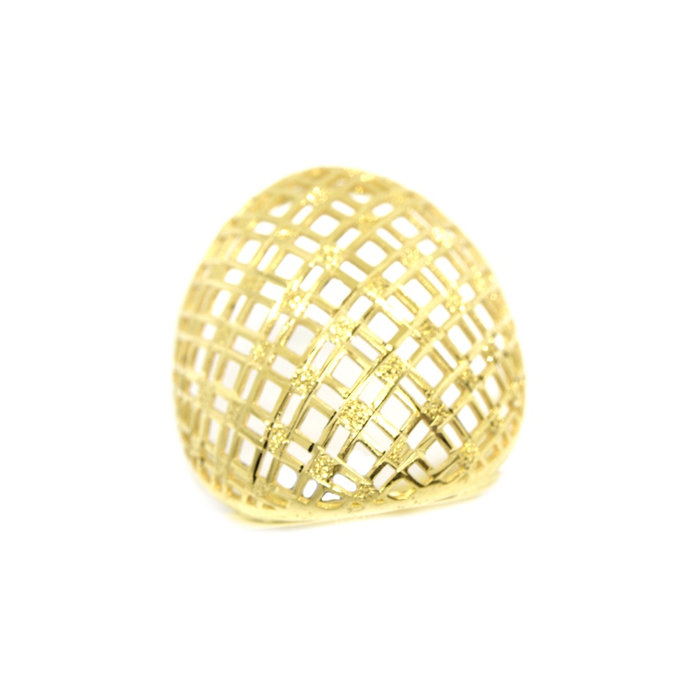 Anel Charmoso Treli�a em Ouro 18 Kilates � 25255